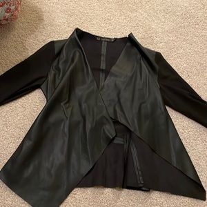 Zara basics leather and sheer jacket
